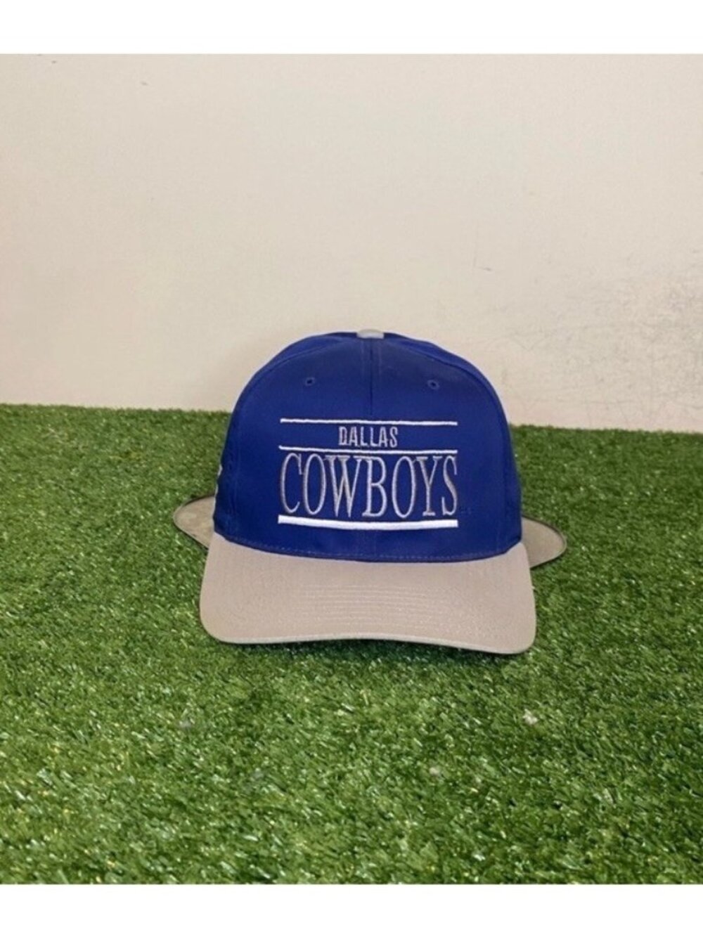Vintage Dallas Cowboys hat cap snap back blue silver annco split bar spell out
